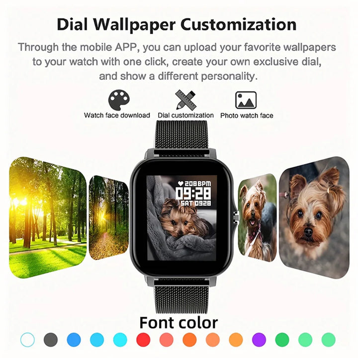 SmartWatch Android Phone 1.44" Color Screen Full Touch Custom Dial Smart Watch Women Bluetooth Call Smart Watch Men